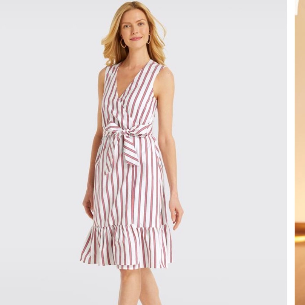 Draper James | Stripe Faux Wrap Tank Dress | Sz 2